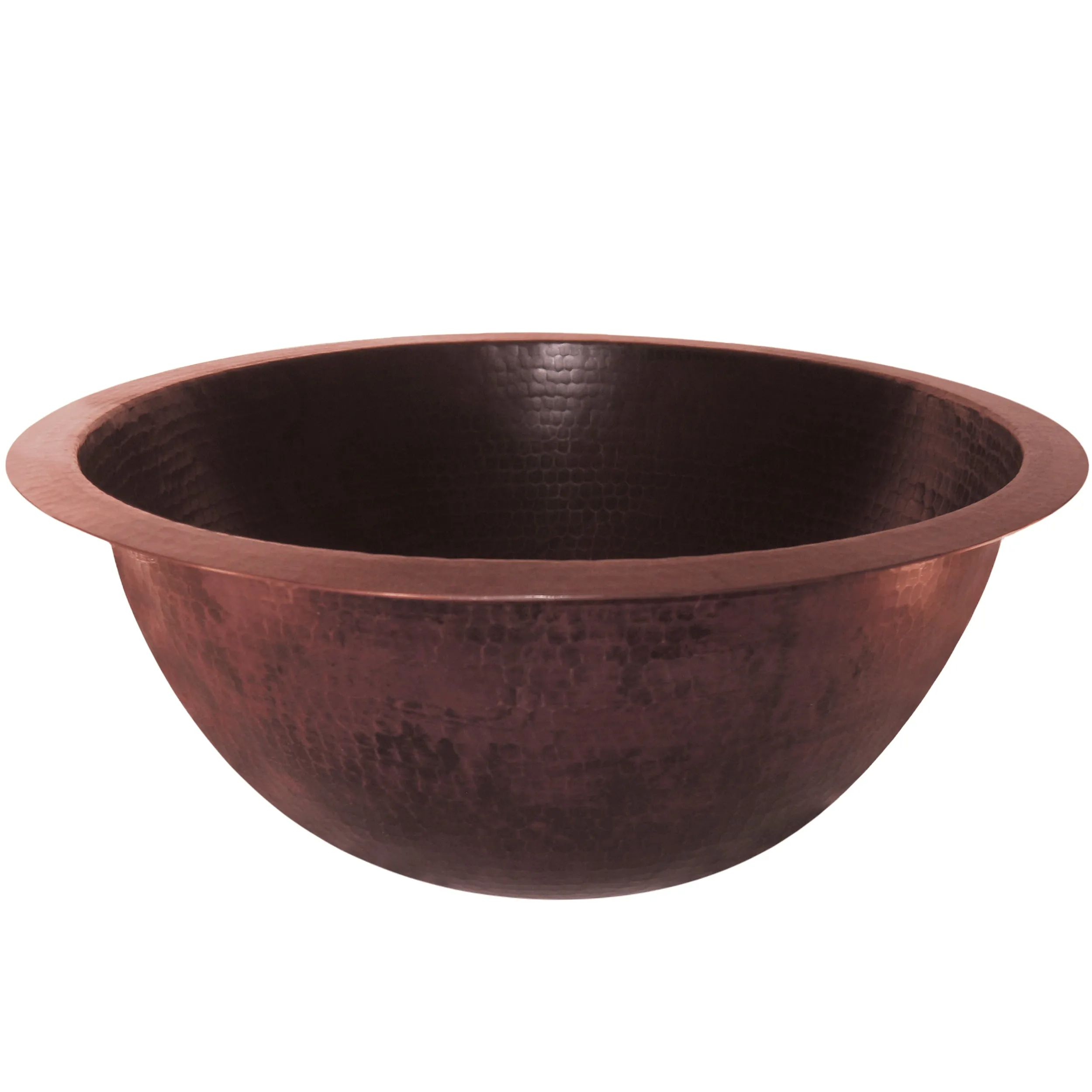 Round Copper Undermount Bath Sink in Antique TCU-001AN