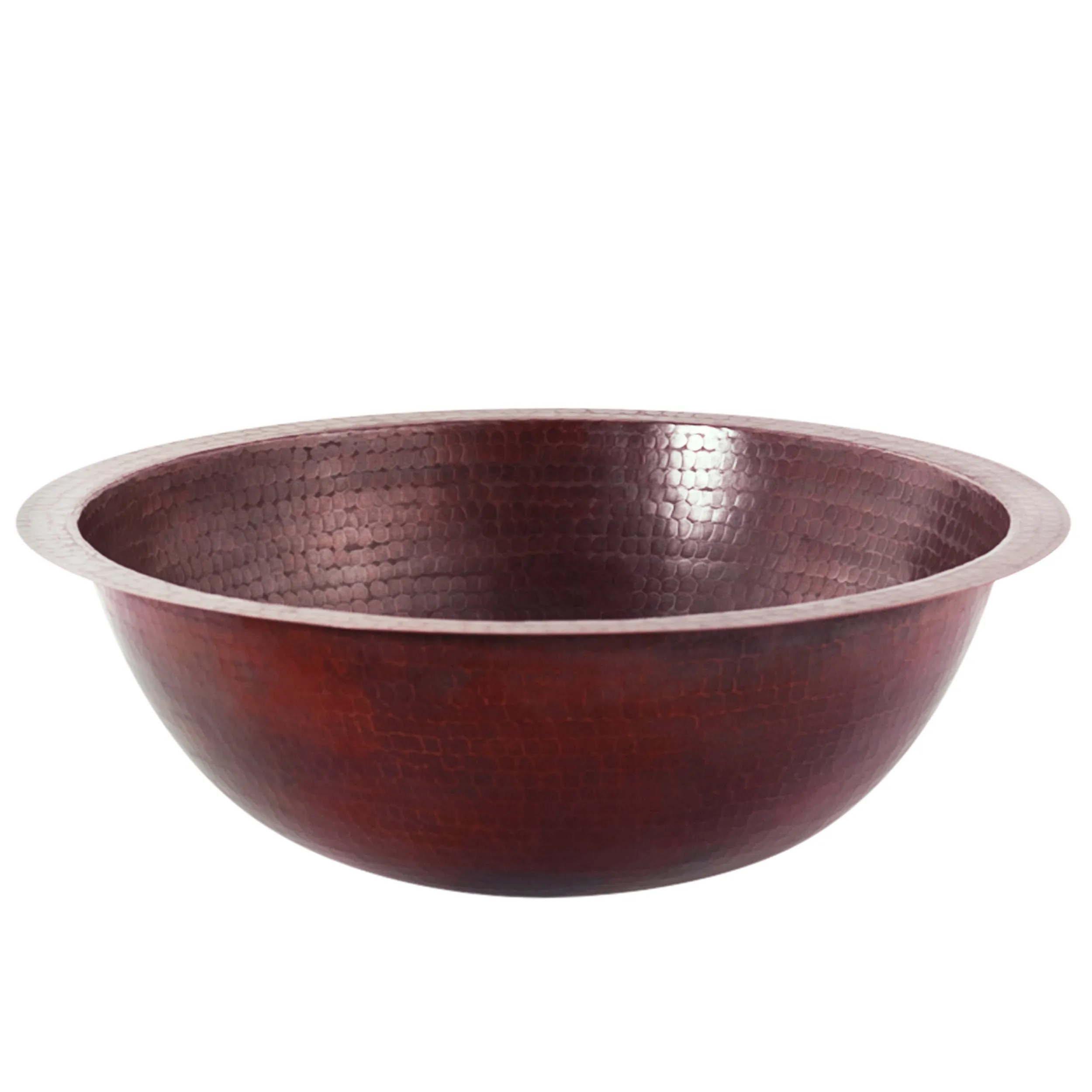 Round Copper Undermount Bath Sink in Antique TCU-001AN