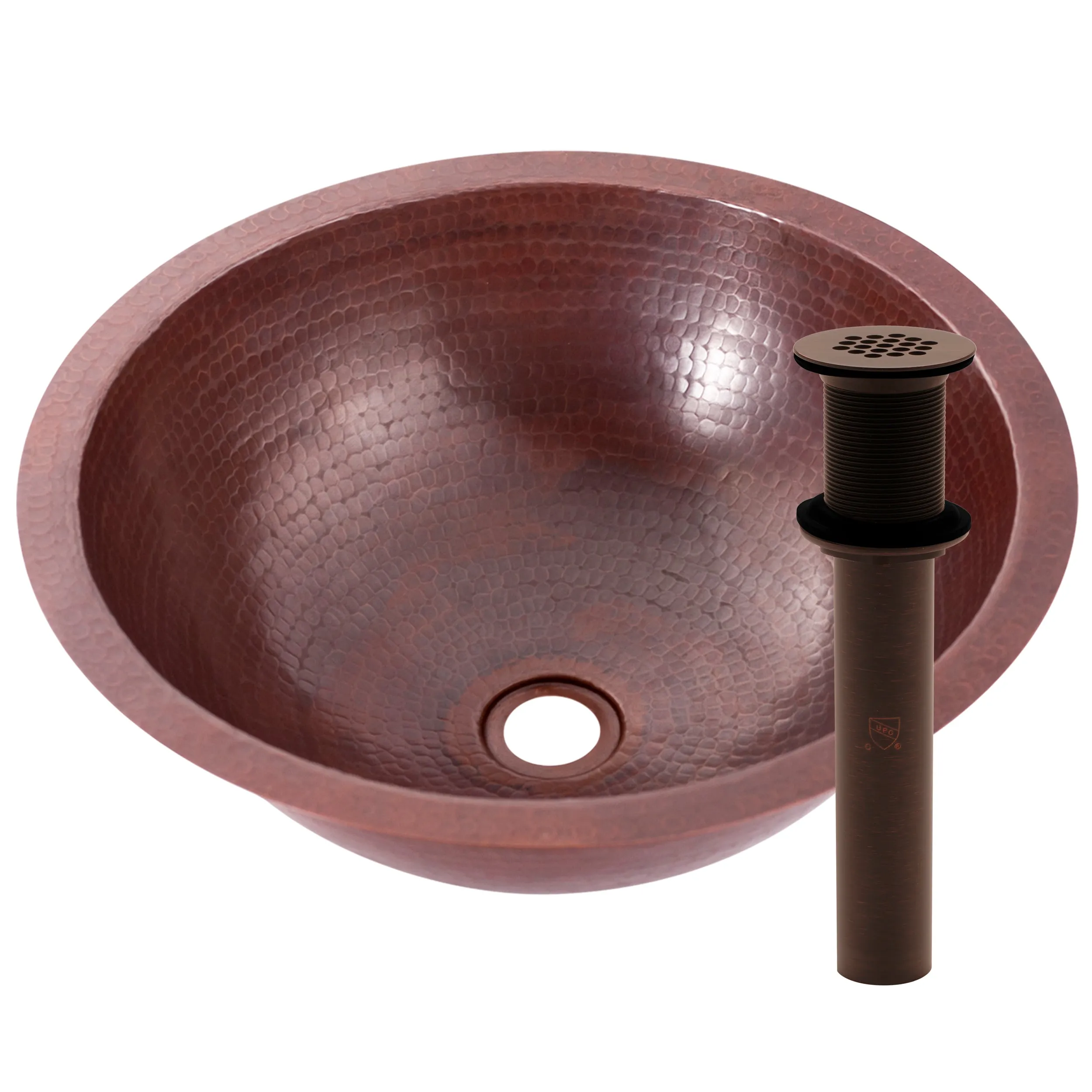Round Copper Undermount Bath Sink in Antique TCU-001AN