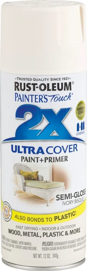 Rust-Oleum 249860 Spray Paint, Semi-Gloss, Ivory Bisque, 12 oz, Can :CAN: QUANTITY: 1