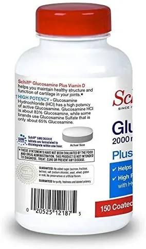 Schiff, Glucosamine, Plus Vitamin D3, Bone & Joint Support, 2000mg, 150 Coated Tablets