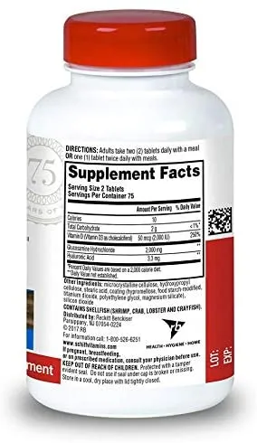 Schiff, Glucosamine, Plus Vitamin D3, Bone & Joint Support, 2000mg, 150 Coated Tablets