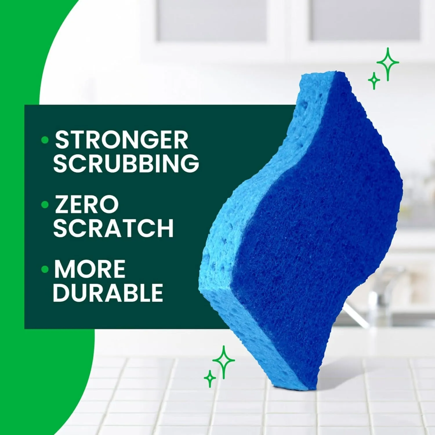 Scotch-Brite Zero Scratch Non-Scratch Scrub Sponges, for Washing Dishes and Cleaning Kitchen, 9 Scrub Sponges, Blue