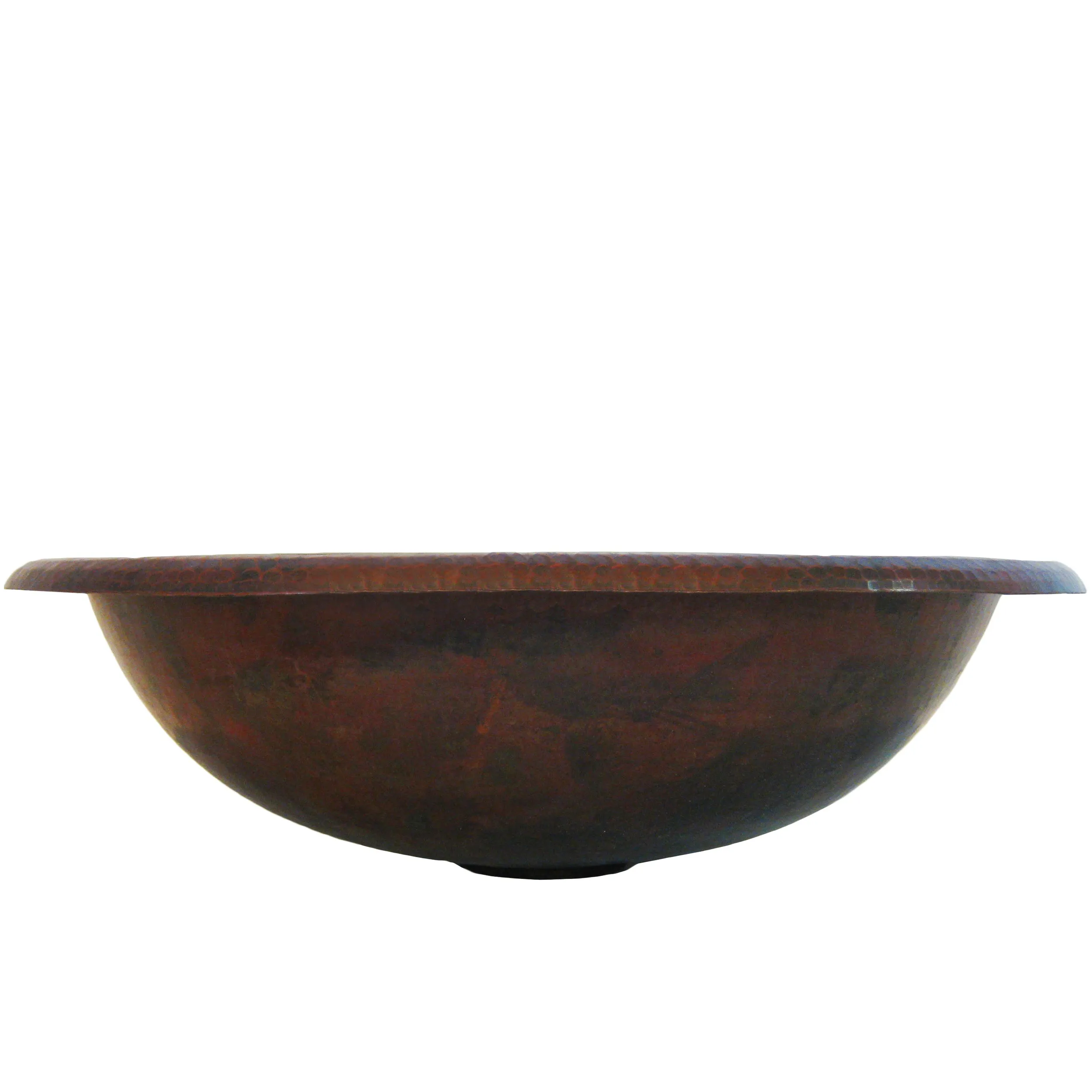 Small Oval Copper Drop-in Bath Sink in Antique TCU-005AN