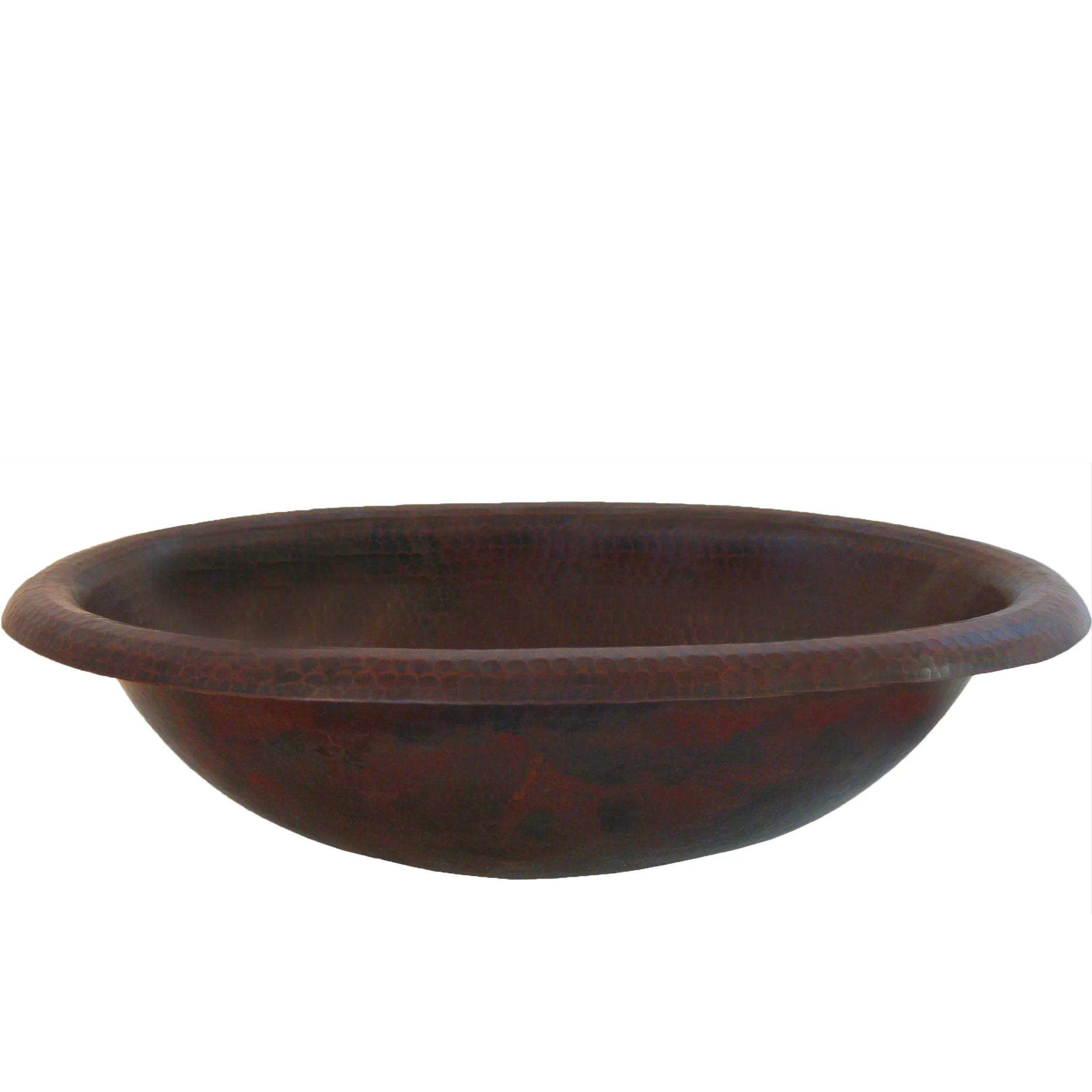 Small Oval Copper Drop-in Bath Sink in Antique TCU-005AN