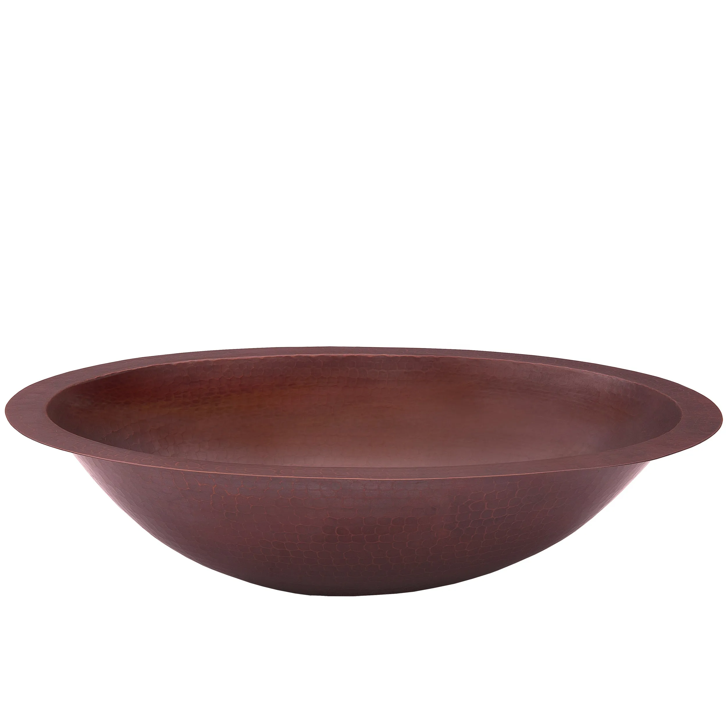 Small Oval Copper Undermount Bath Sink in Antique TCU-004AN