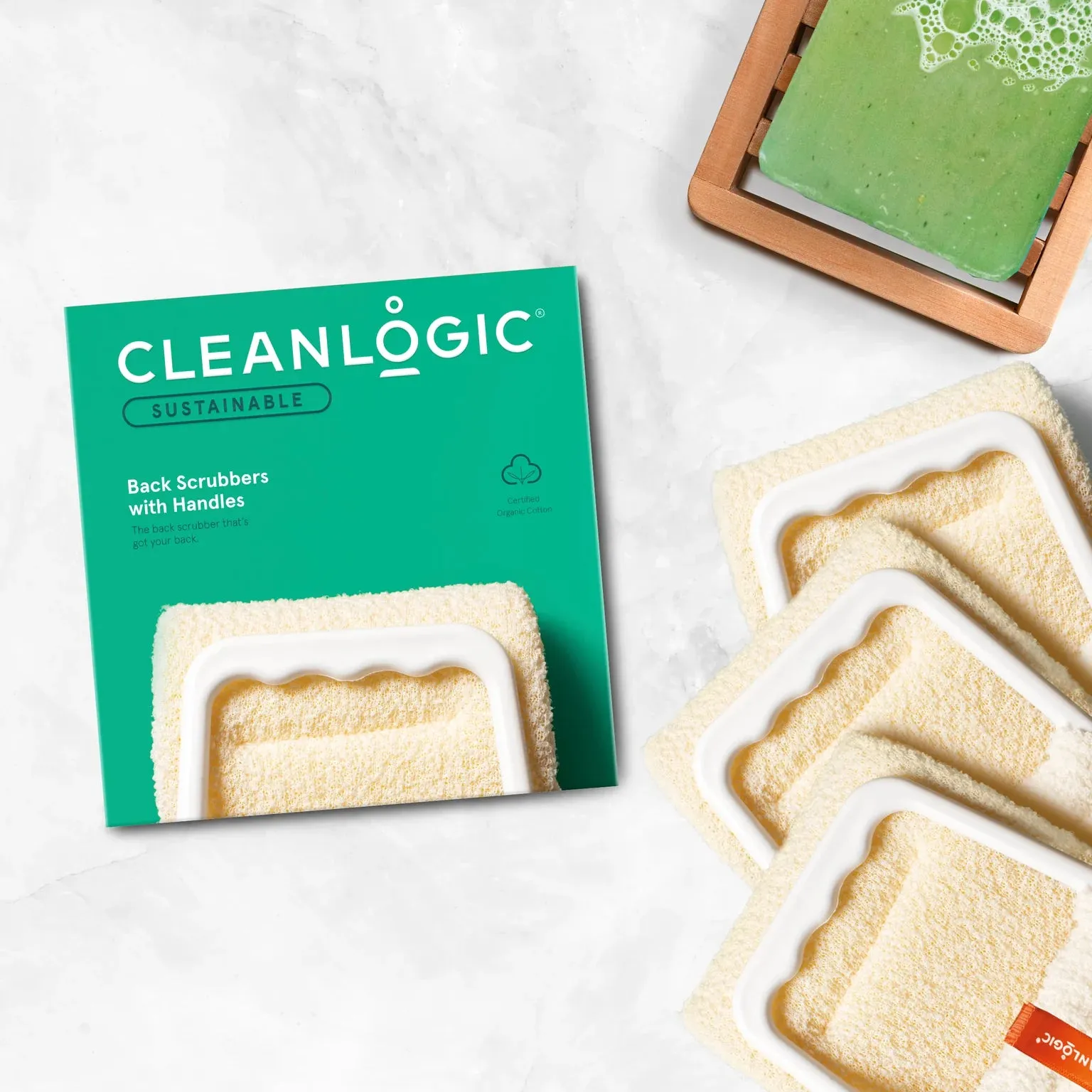Sustainable Back Scrubber With Handles