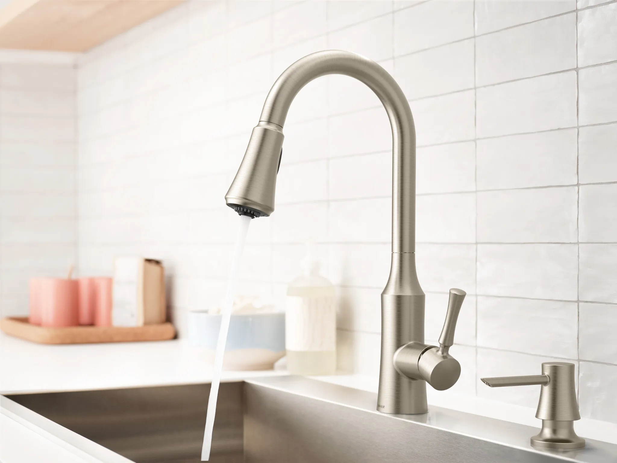 Venango Chrome One-Handle High Arc Pulldown Kitchen Faucet
