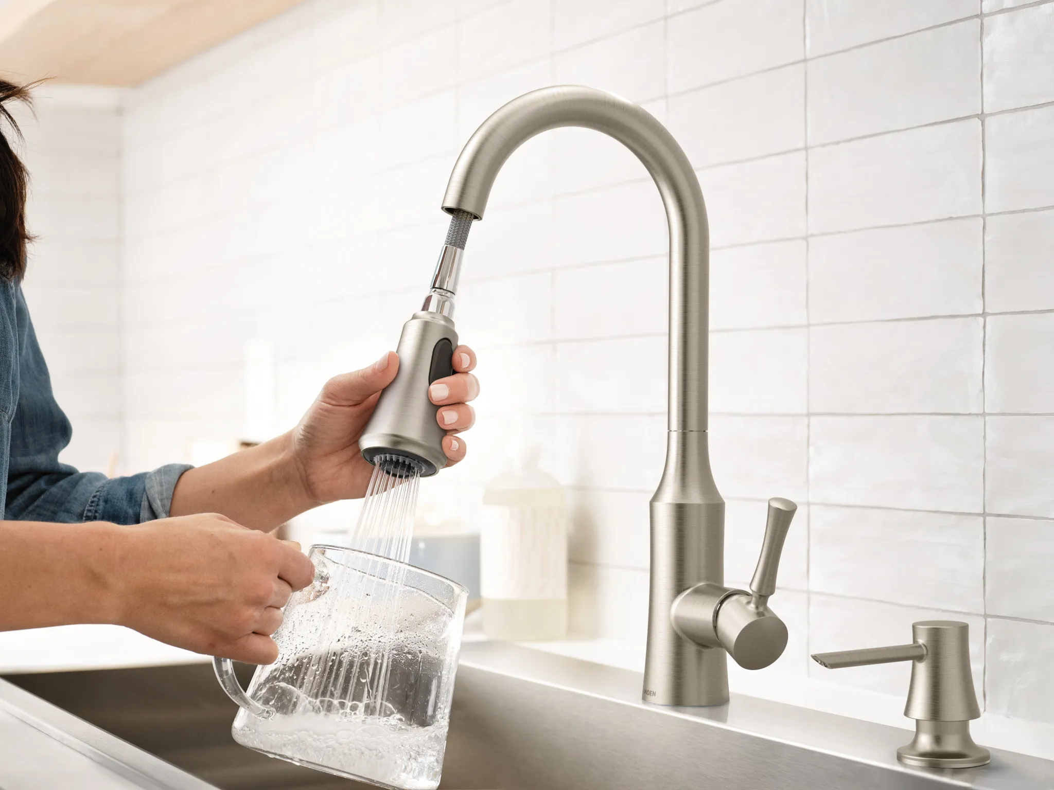 Venango Chrome One-Handle High Arc Pulldown Kitchen Faucet