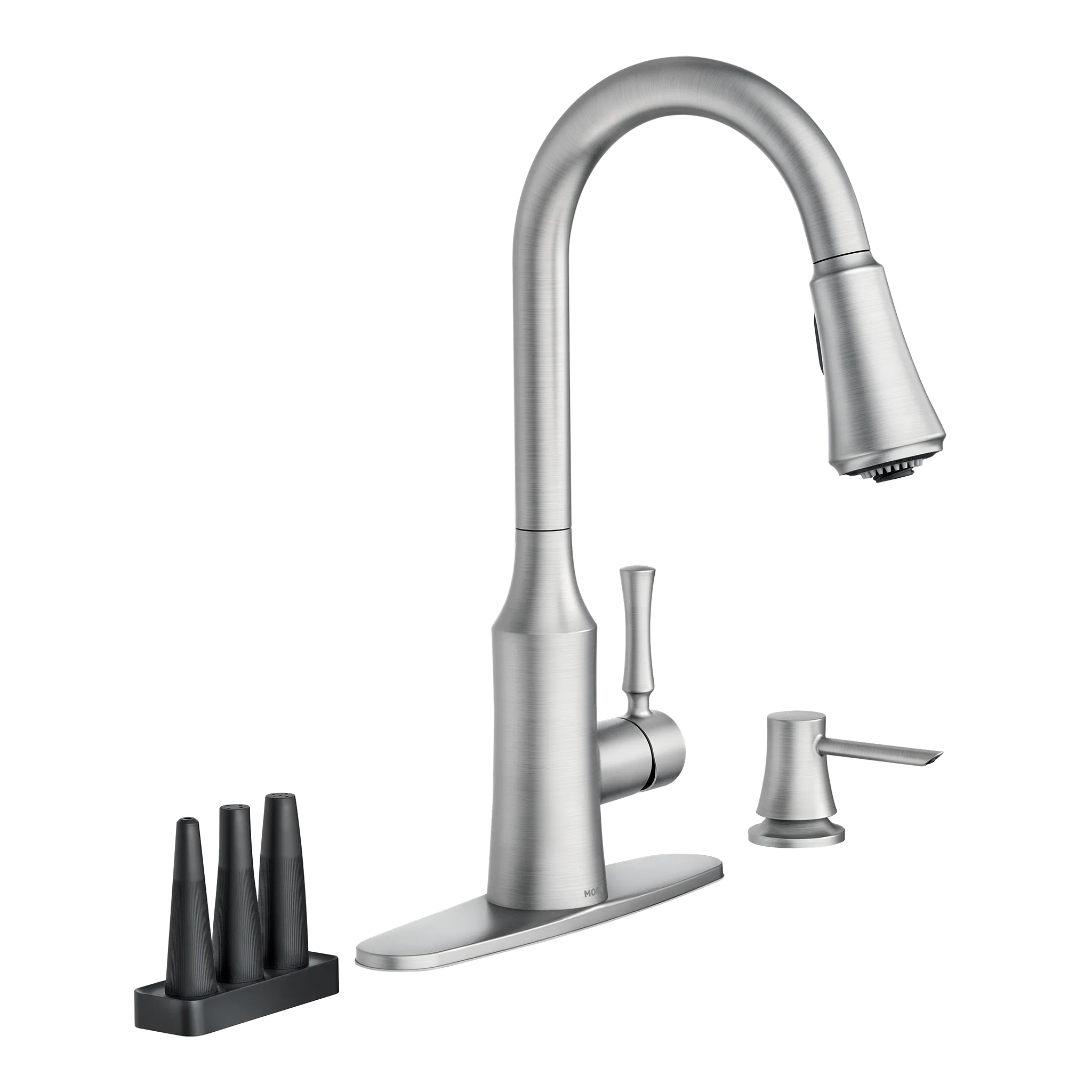 Venango Chrome One-Handle High Arc Pulldown Kitchen Faucet