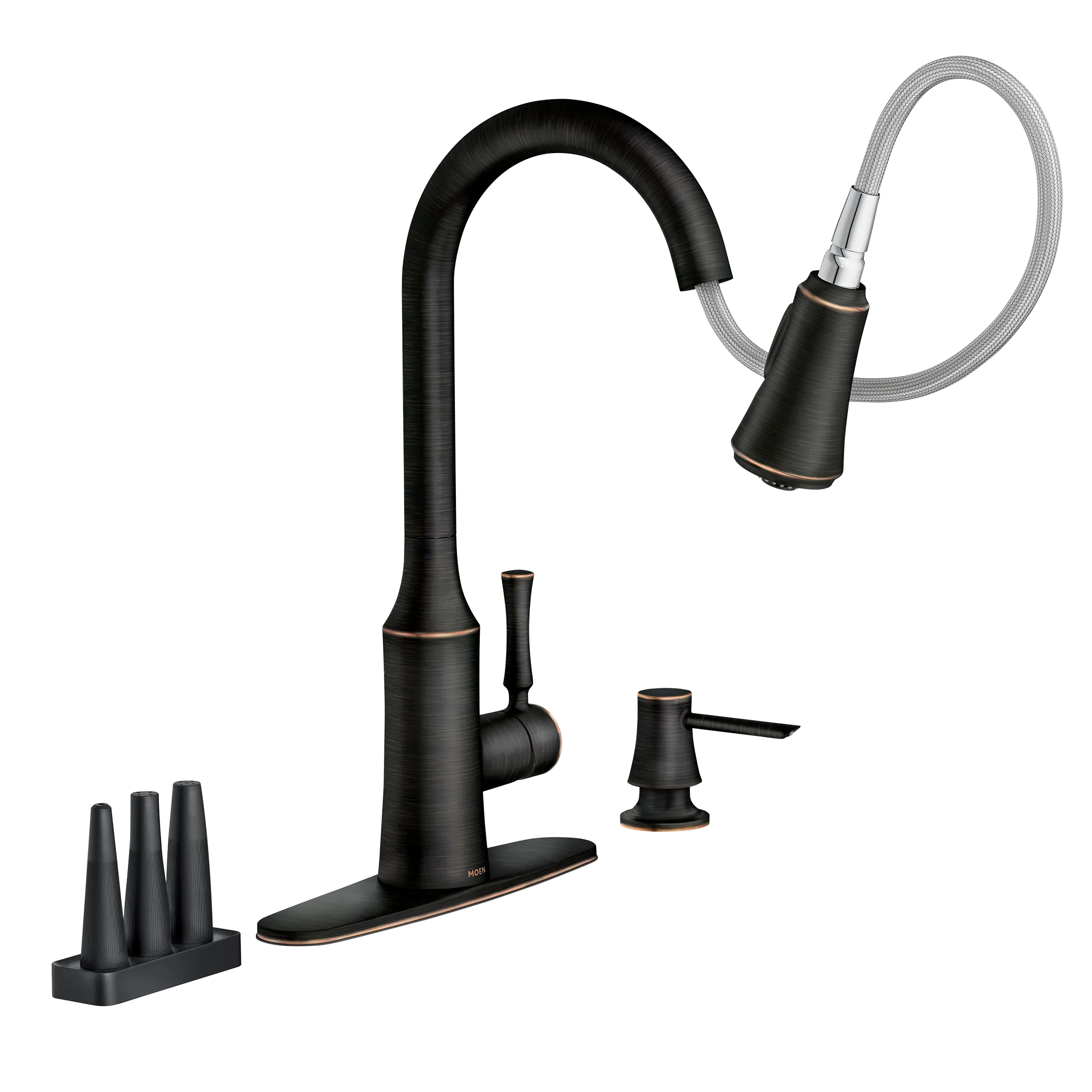 Venango Chrome One-Handle High Arc Pulldown Kitchen Faucet