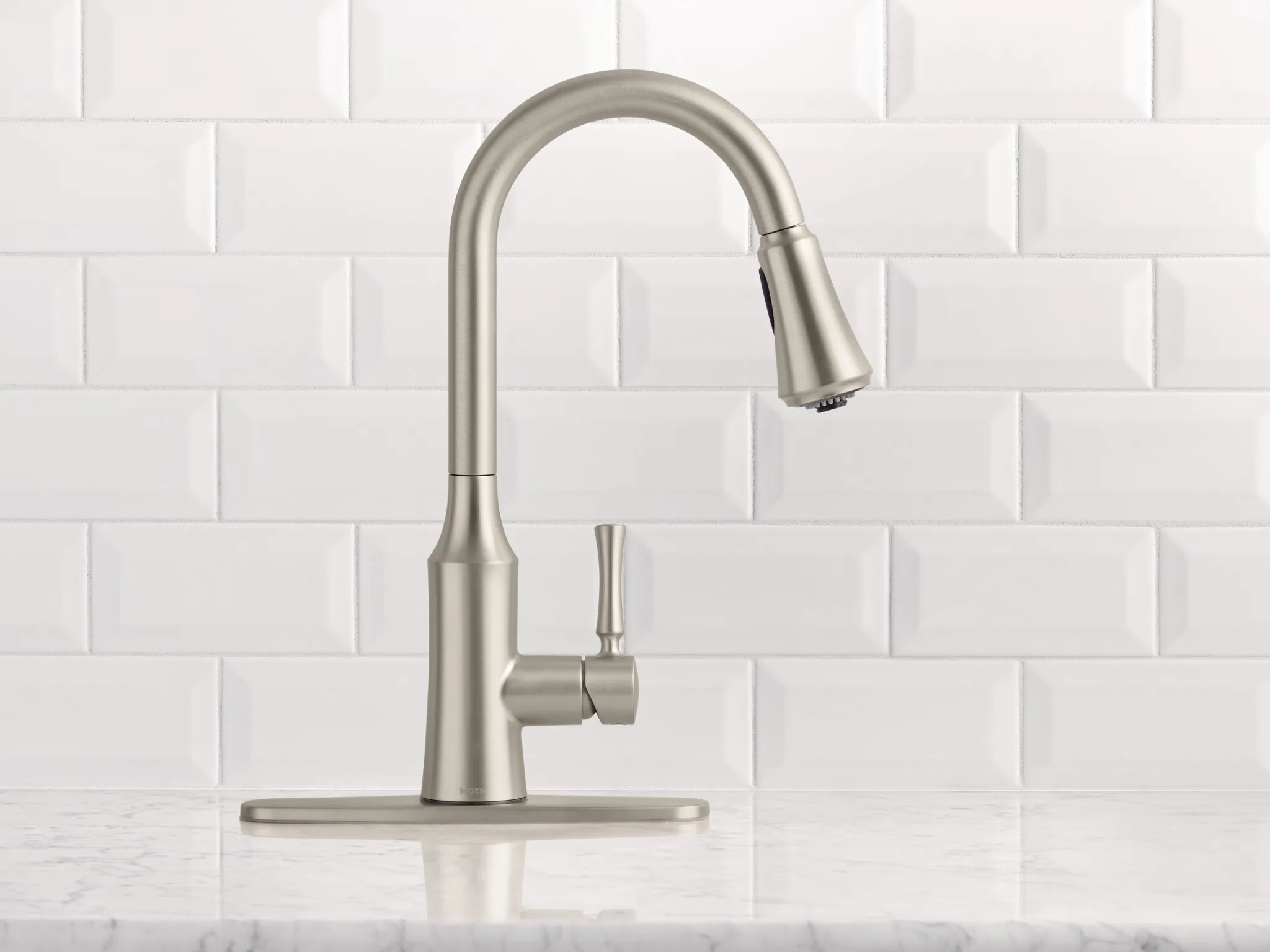 Venango Chrome One-Handle High Arc Pulldown Kitchen Faucet