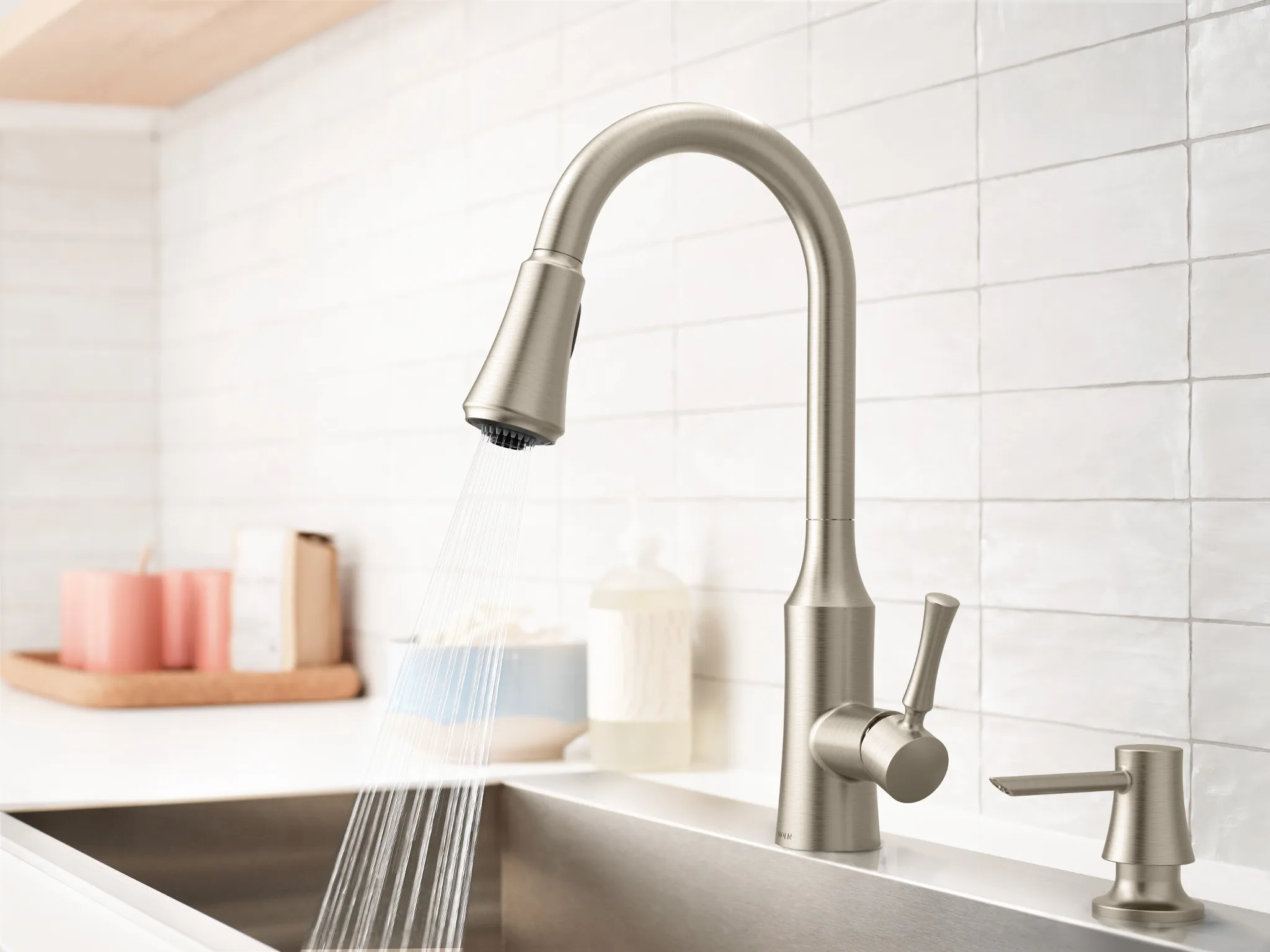 Venango Chrome One-Handle High Arc Pulldown Kitchen Faucet