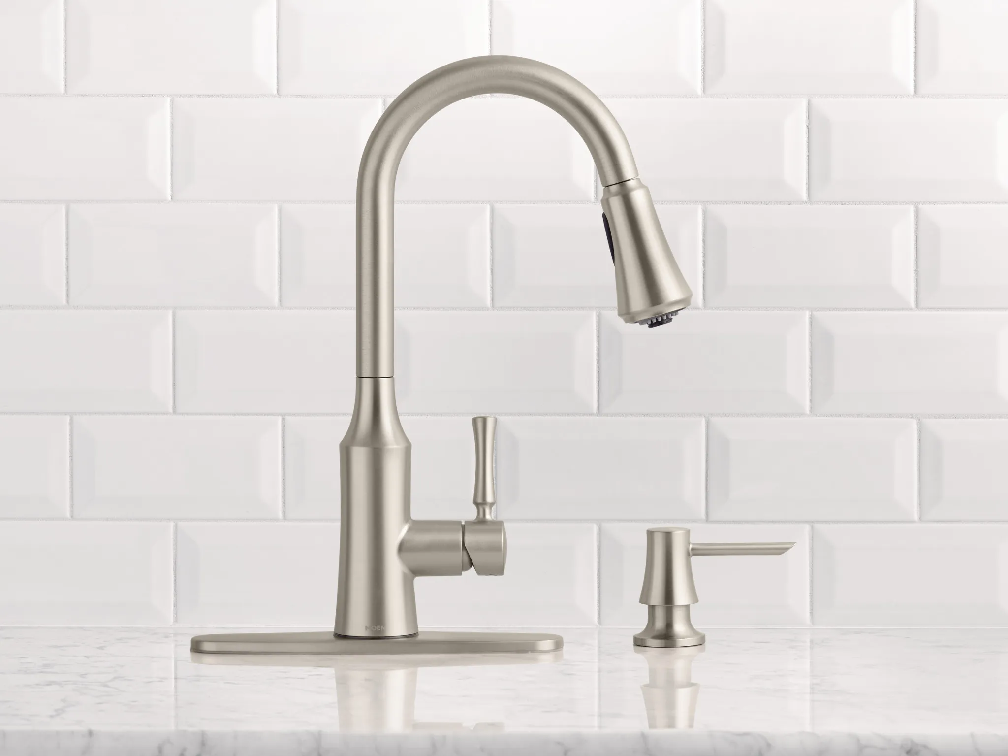 Venango Chrome One-Handle High Arc Pulldown Kitchen Faucet