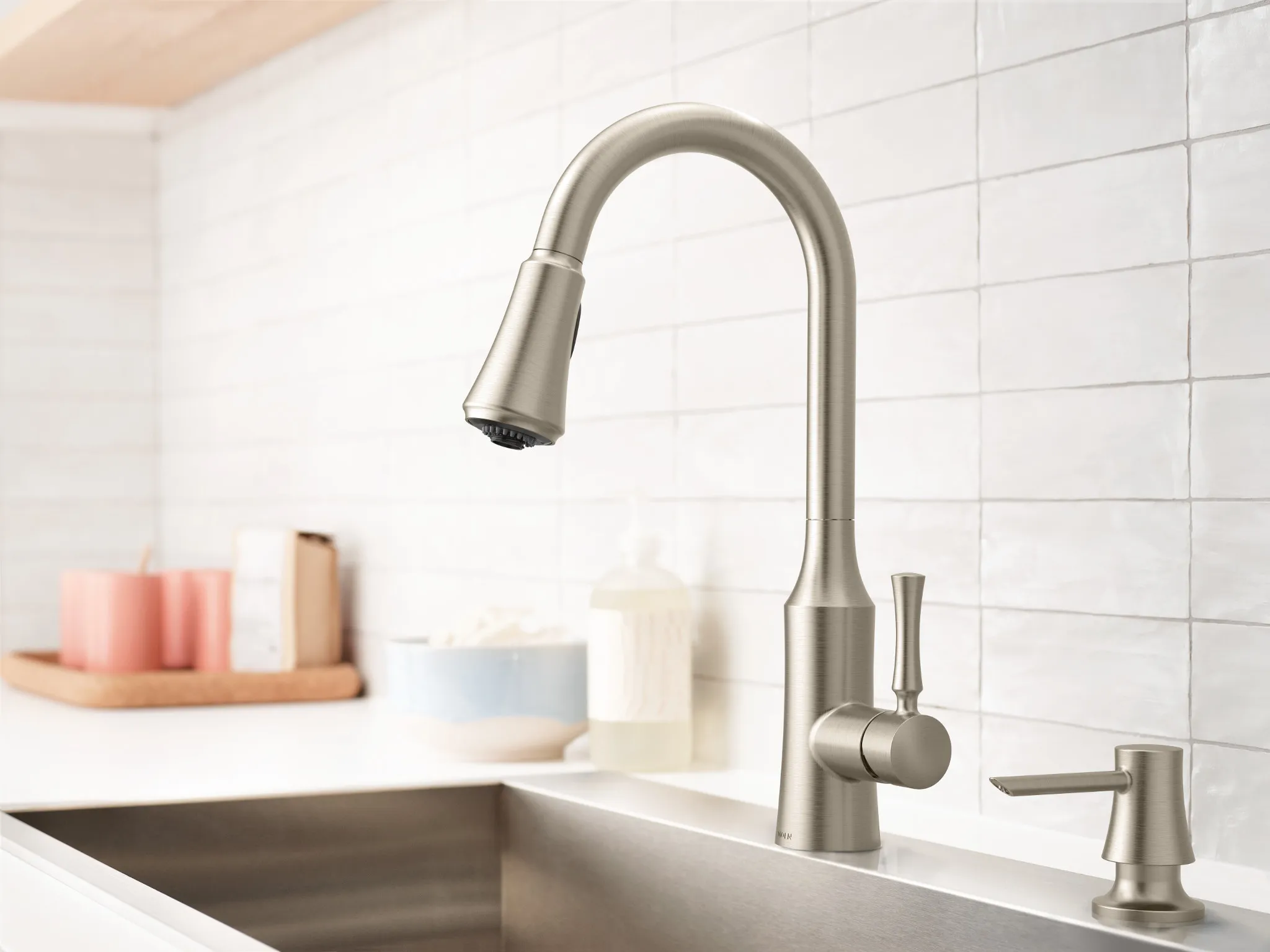 Venango Chrome One-Handle High Arc Pulldown Kitchen Faucet
