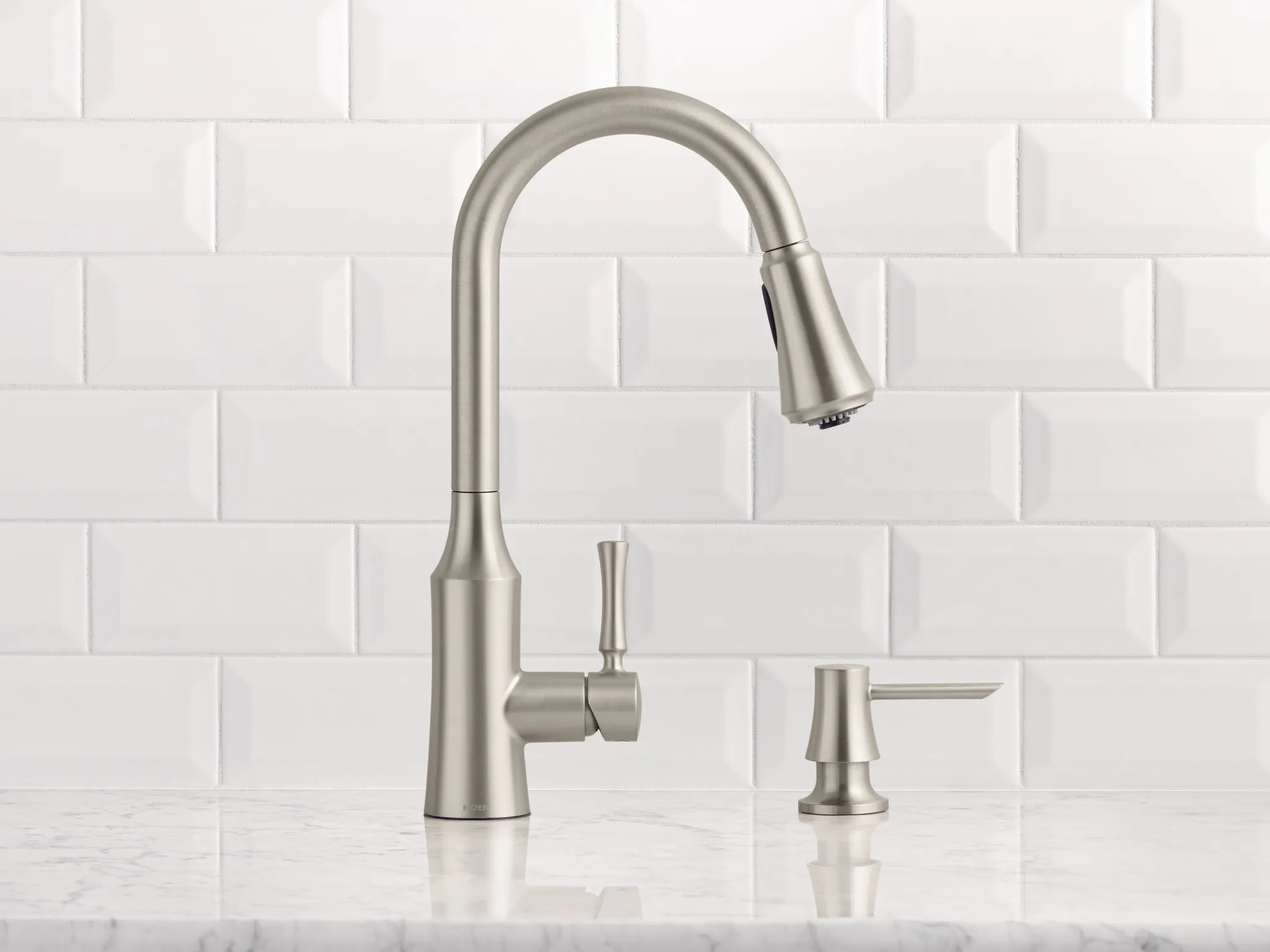 Venango Chrome One-Handle High Arc Pulldown Kitchen Faucet