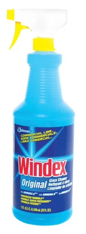 Windex 08521 Glass Cleaner, 32 oz Bottle, Liquid, Pleasant, Blue :EA: QUANTITY: 1