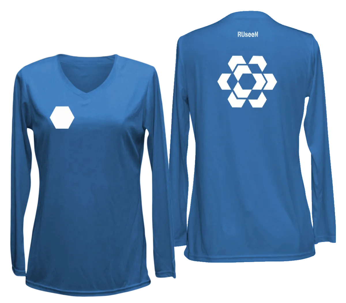 Women's Reflective Long Sleeve Shirt - Fractured Hexagon