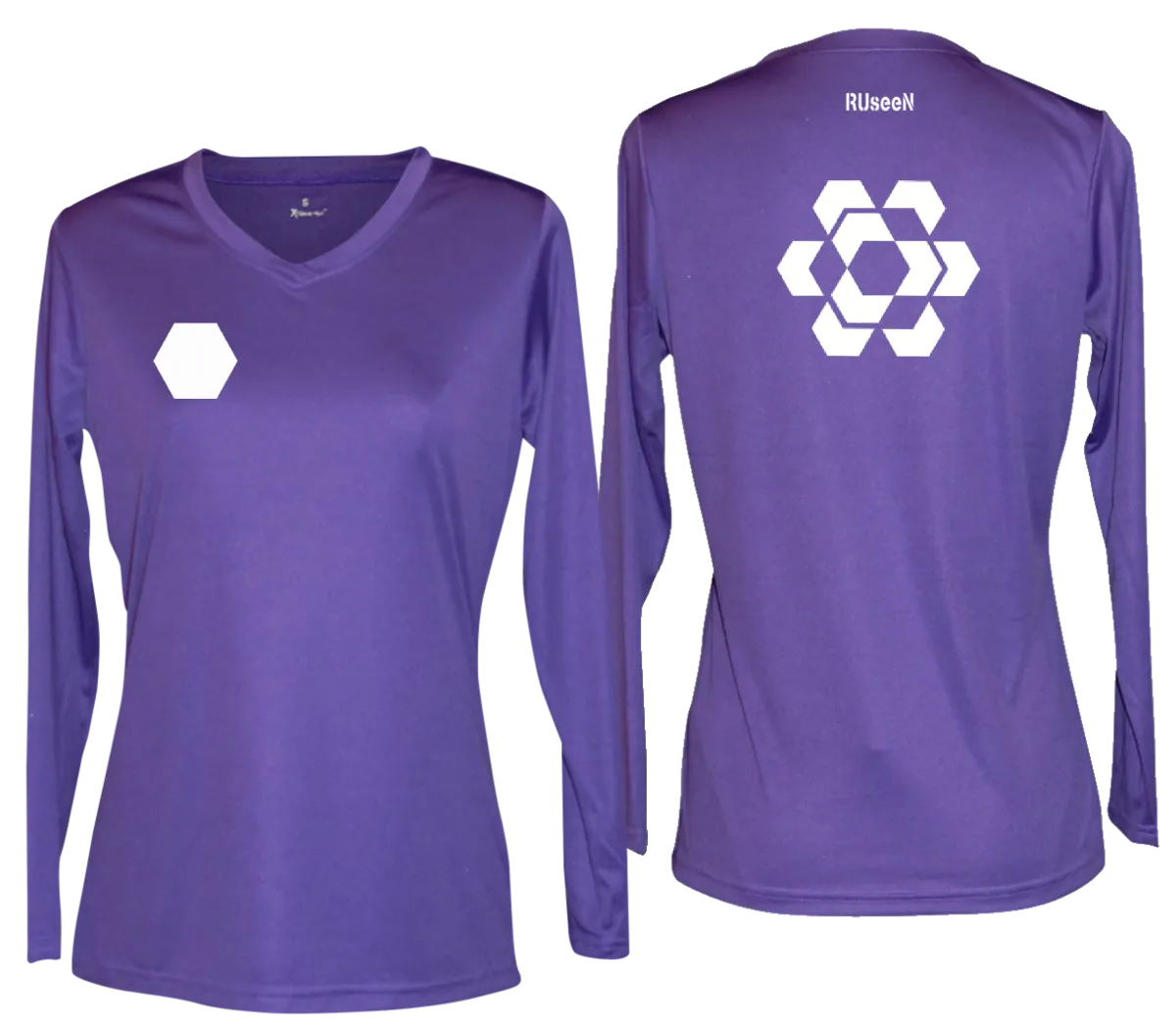 Women's Reflective Long Sleeve Shirt - Fractured Hexagon