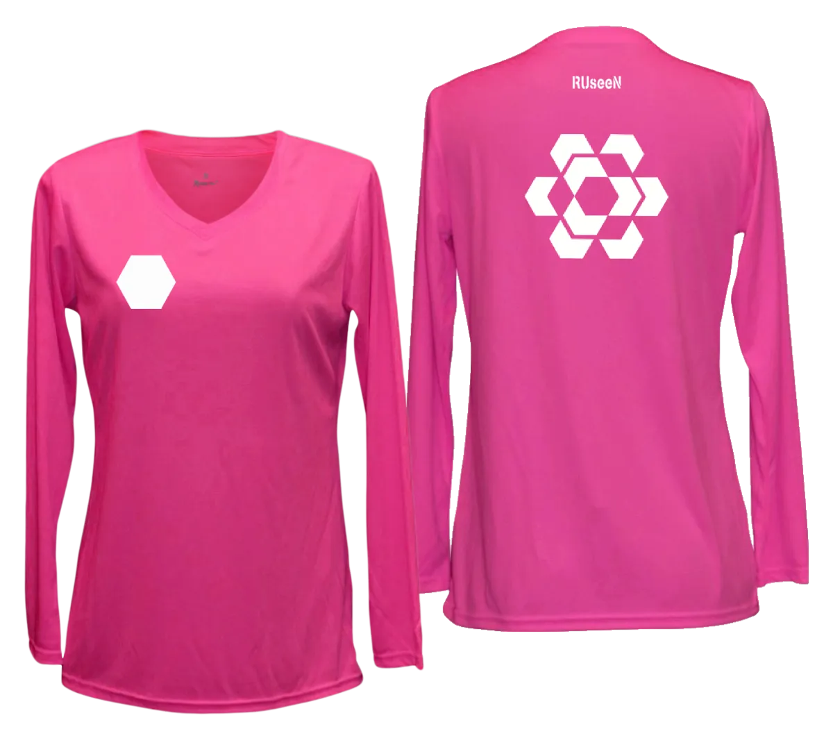 Women's Reflective Long Sleeve Shirt - Fractured Hexagon