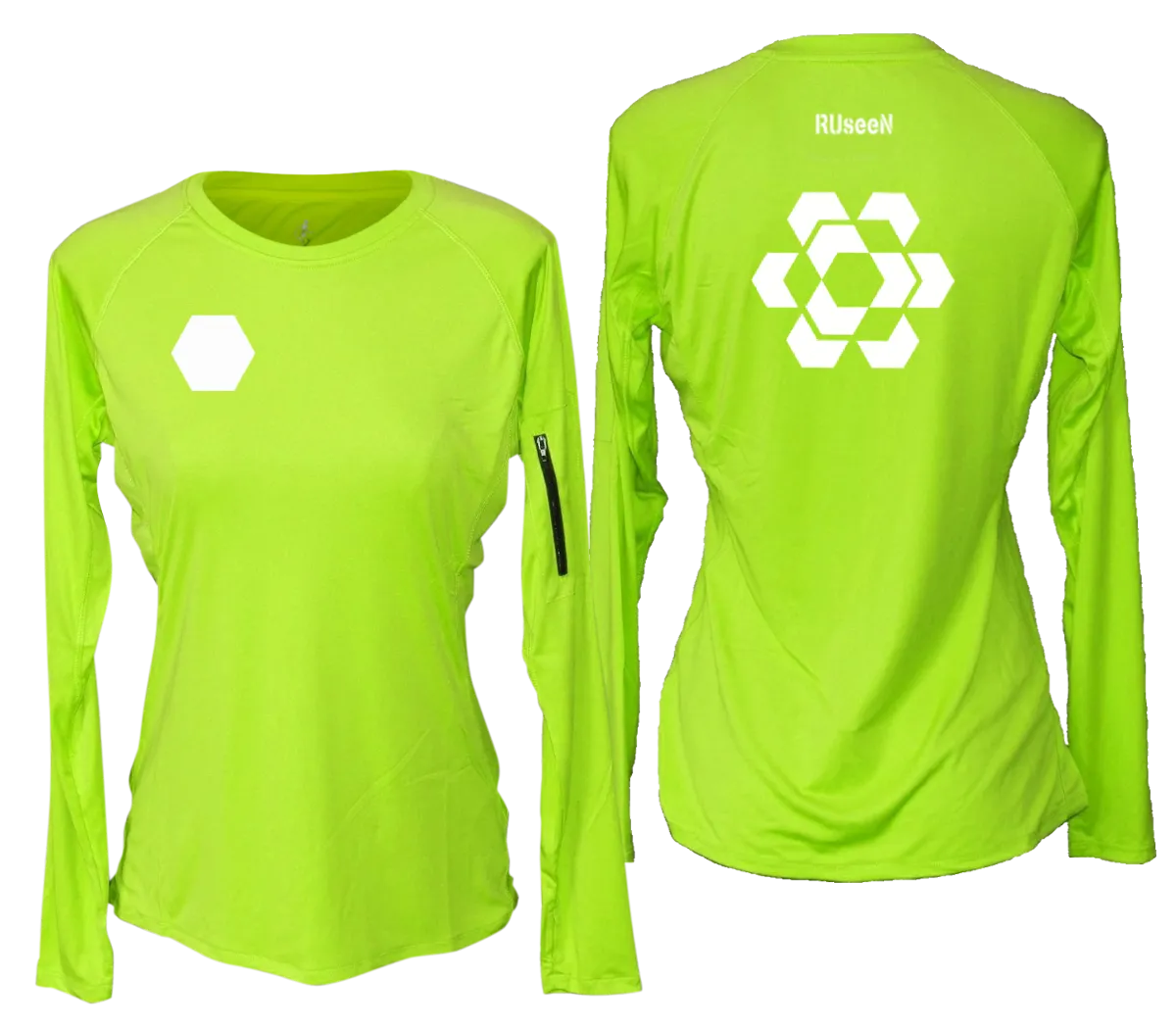 Women's Reflective Long Sleeve Shirt - Fractured Hexagon