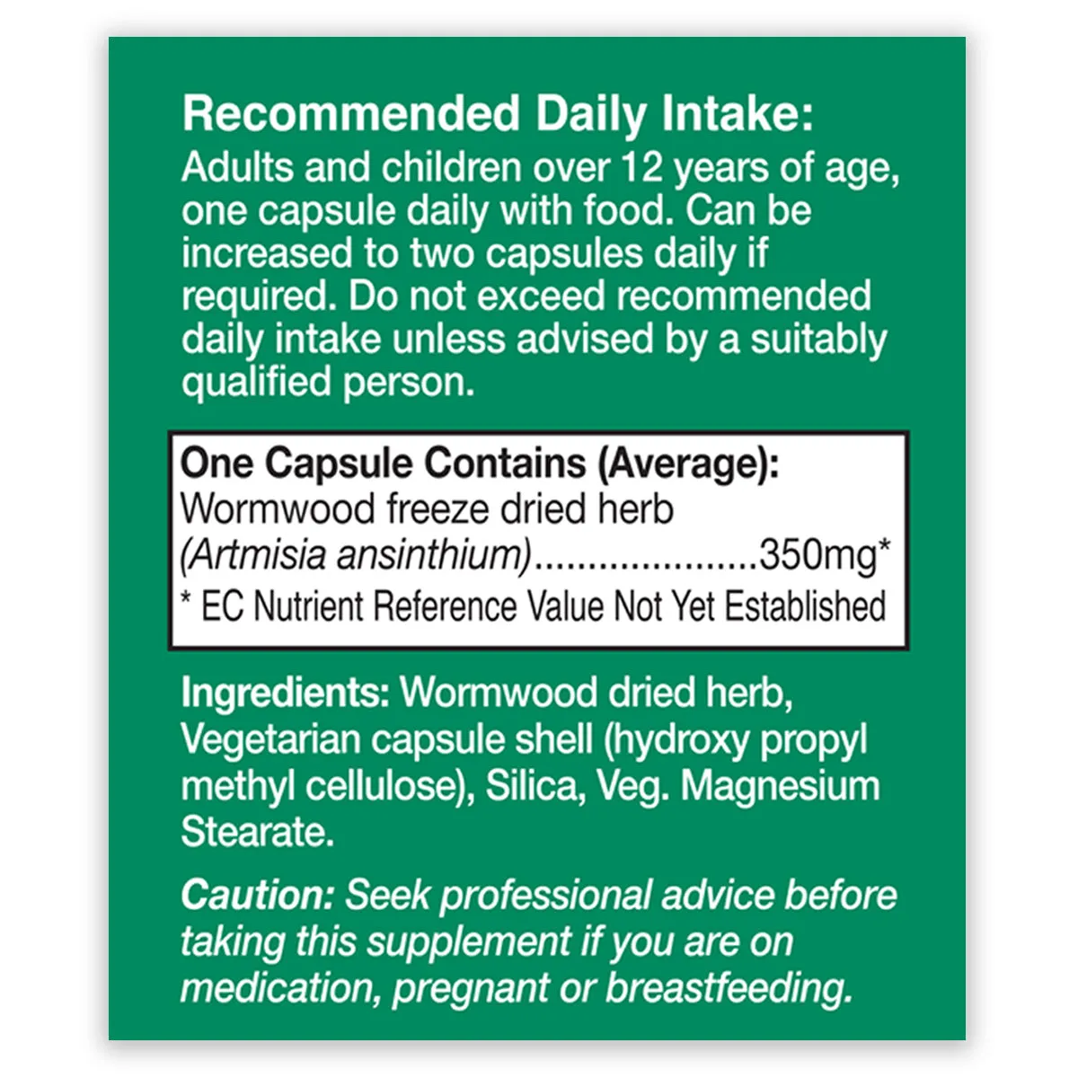 Wormwood 350mg Vegicaps