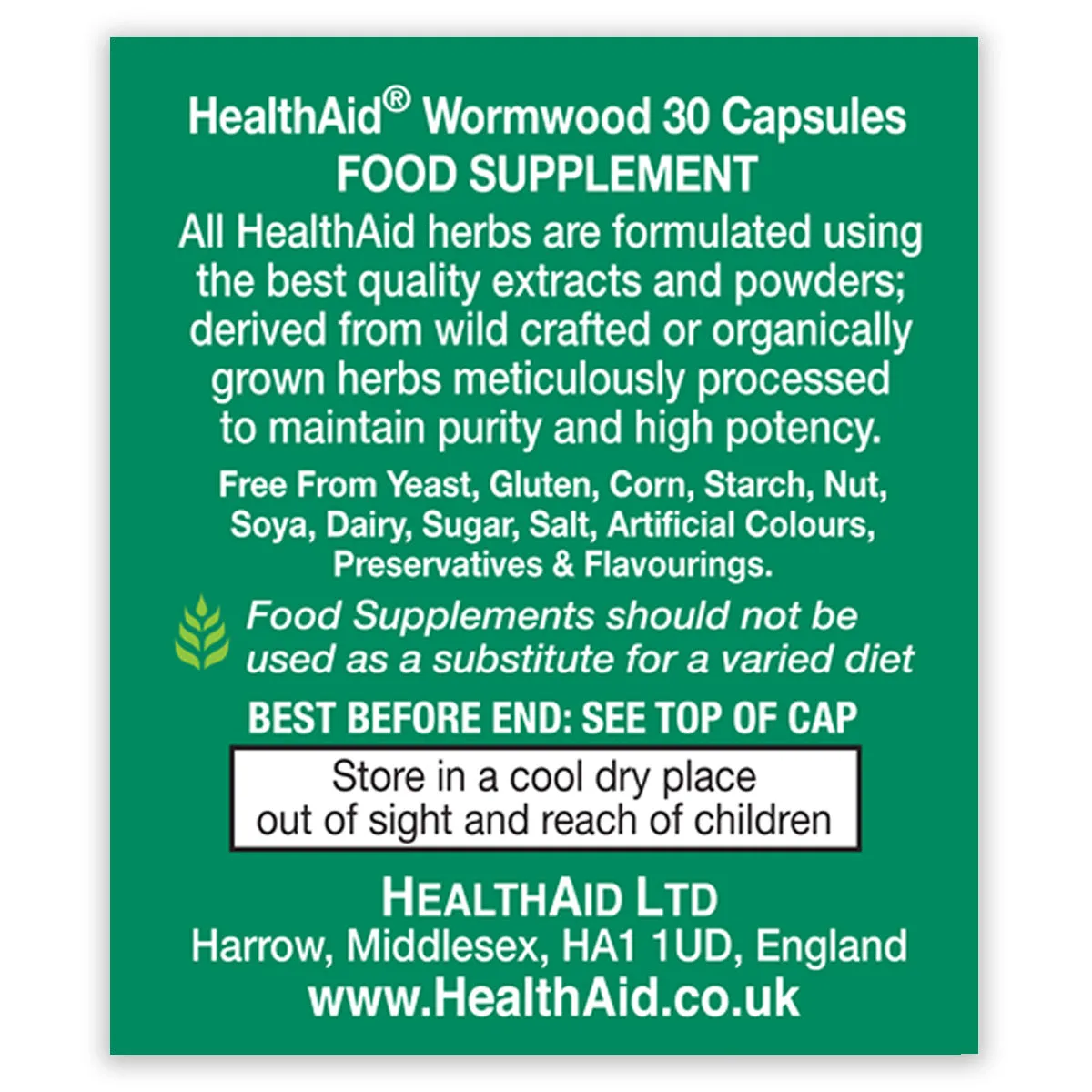 Wormwood 350mg Vegicaps